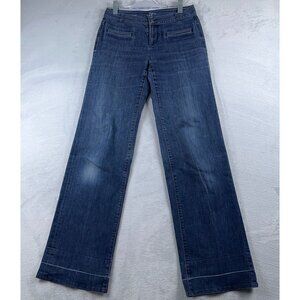 Ann Taylor Loft Curvy Trouser Wide Leg Jeans Womens Size 4 Coin Pockets Blue